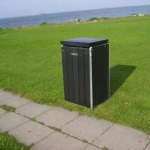 4-sidig avfallsstativ, svartlakkert