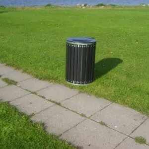 Rundt avfallsstativ, svartlakkert