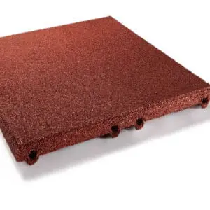 Gummifliser rød dråpehøyde 1,5m 50x50x4,5cm - Pris M2