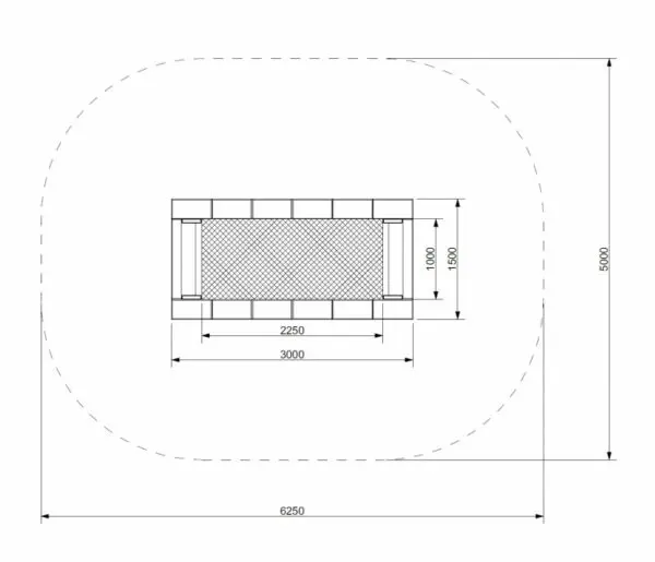 Stor rektangulær trampoline 150 x 300 - Bilde 6
